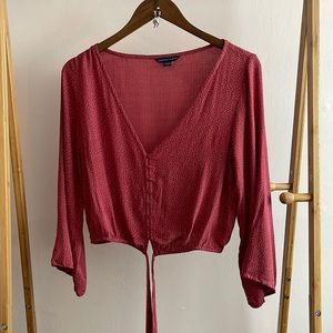 Polka Dot Tie Front Shirt